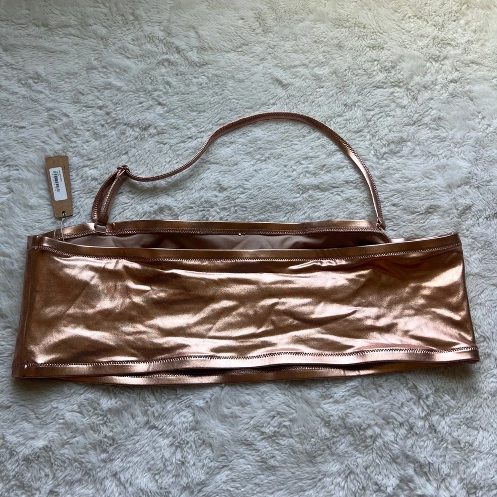 SKIMS Women's Metallic Swim Bandeau Top Copper SW-BND-0025 Size 3X NEW